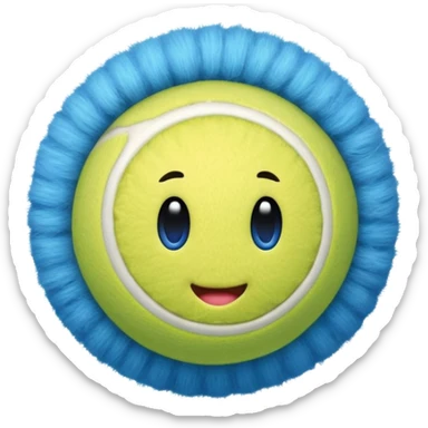 blue tennis ball sticker