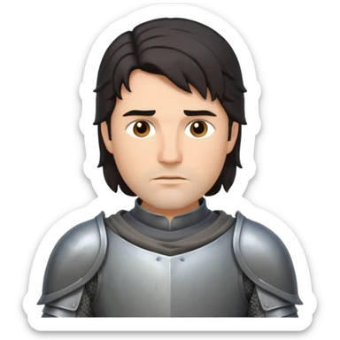 knight with dark hair, grey armor sticker