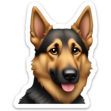 Berger allemand avec des Cœur dans les yeux et les oreilles qui tombent sticker