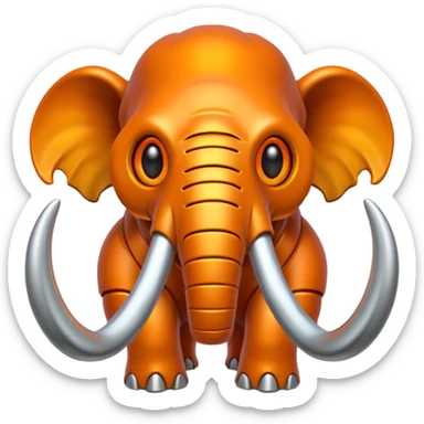 Little completely orange mammouth cyborg sticker