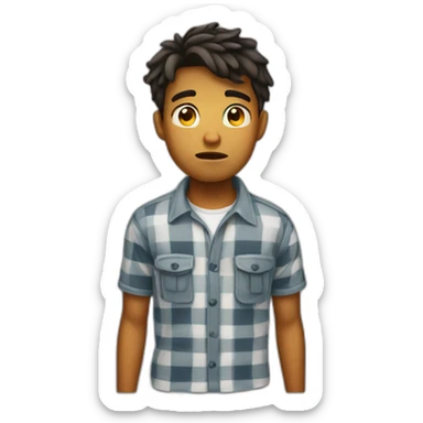 18 years old boy sad and confused full body sticker