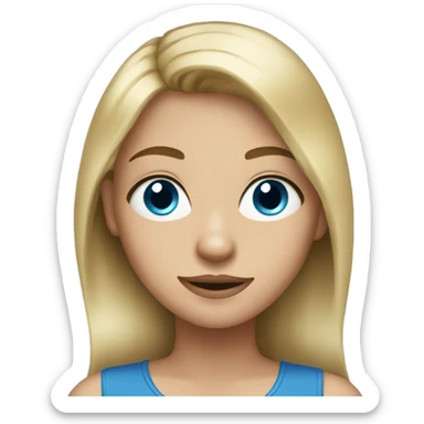 dirty Blonde girl with blue eyes  sticker