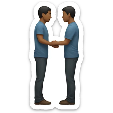 two people standing, their back touch each other, looking opposite ways sticker