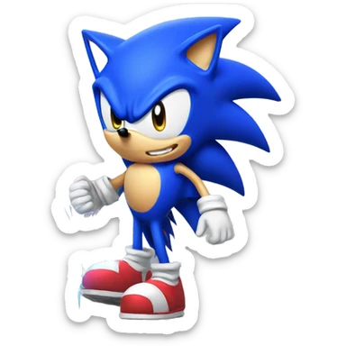 Sonic with a flash hat sticker