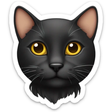 Gato completamente negro y pequeño  sticker