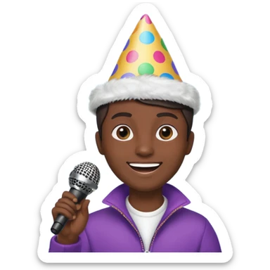 microphone for group karaoke with people sticker