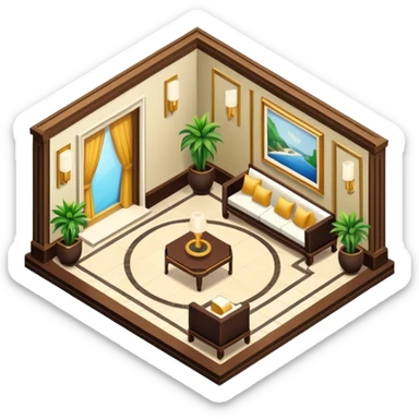 Luxe hotel lobby isometric interior  sticker
