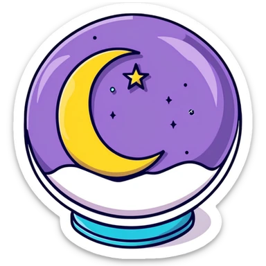 crystal ball with stars and moon sticker