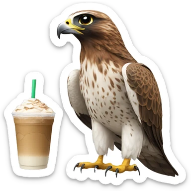 Falcon drinking a Frappuccino sticker
