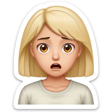 Girl standing in shock and disgust sticker