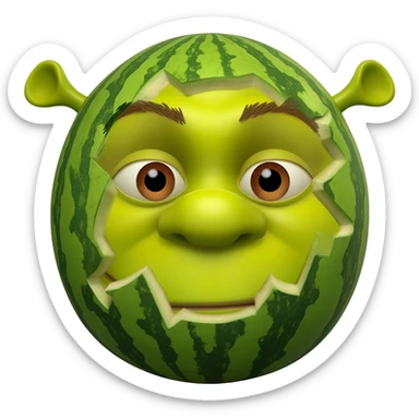 A watermelon shrek sticker