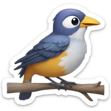 Bird with a broken sing sticker