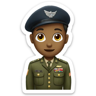 military boy in uniform sticker