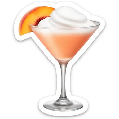 Peach colour in martini with foam no face sticker