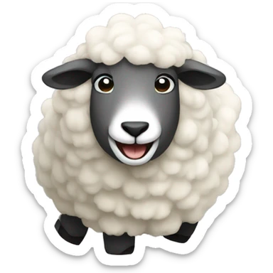 A sheep rocking out sticker