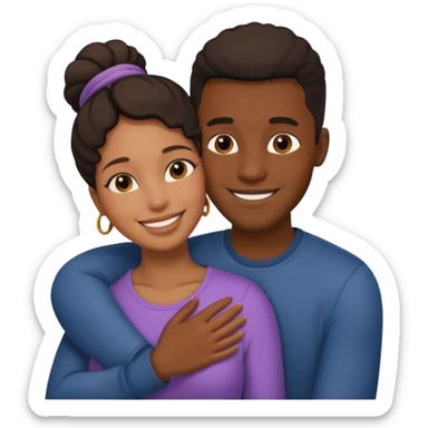 homme et femme noire qui s'embrassaent sticker