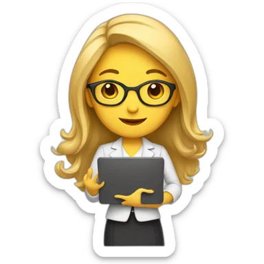 teacher girl with laptop sticker