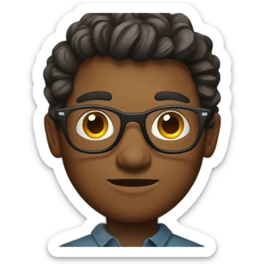 ux designer with smart face and bright eyes sticker