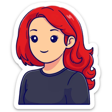 beautiful woman with vibrant red hair sticker