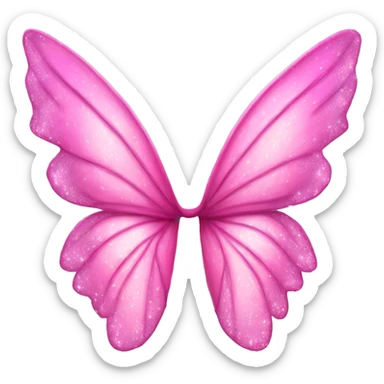 Pink sparkly fairy wings  sticker