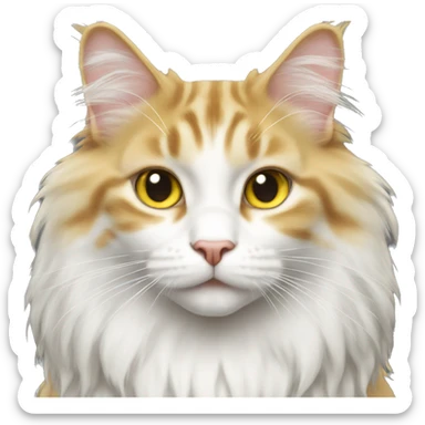 Yellow and White main coon cat sticker