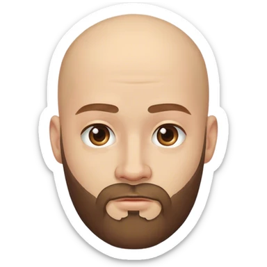 bald attractive bearded guy sticker