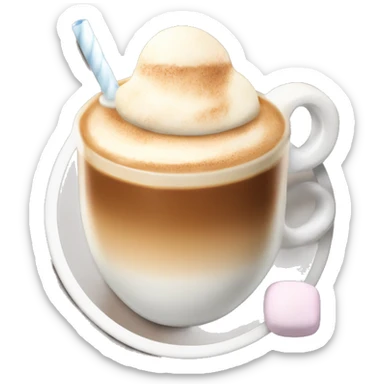 coffee latte with marshmellos sticker