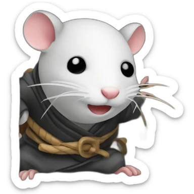 ninja rat stuck in trap sticker