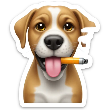 Dog with a vape sticker