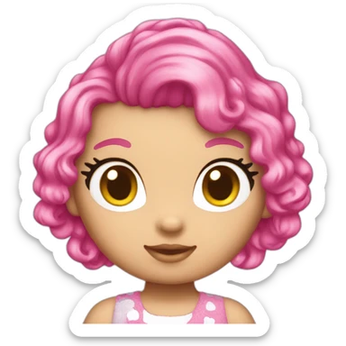 Hello kitty pink hair sticker