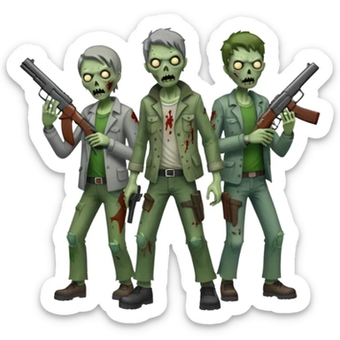 Call of duty Zombies con armas de fuego  sticker