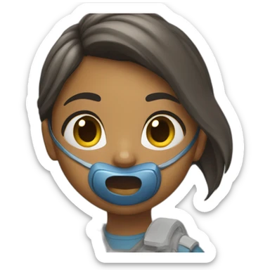 Girl playing video games  sticker