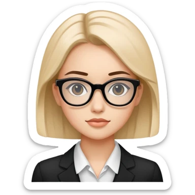 20-25 years business girl with black glasses sticker
