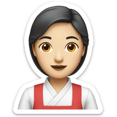 Chinese waitress sticker