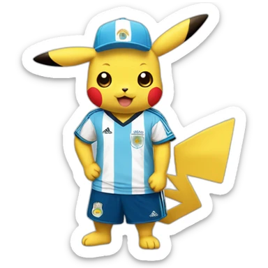 pikachu with an argentina jersey sticker