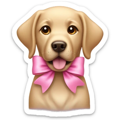 Labrador dog with a pink bow sticker