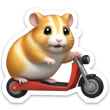 hamster on motorroller sticker