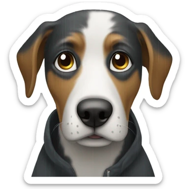 Rainy day a dog does not want to go outside sticker