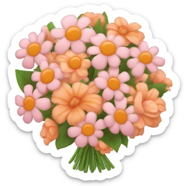 Huge Bouquet with light pink and orange flowers  sticker