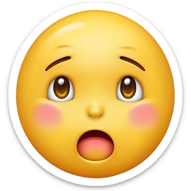 Yellow emoji with whining face sticker