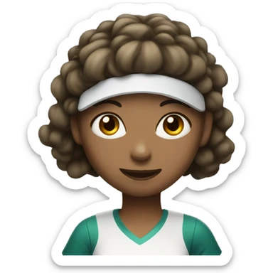 Light skin and dark haired Girl playing tennis  sticker