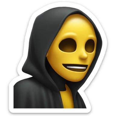 yellow lady emoji with no facial features except a grim reaper hand over her face sticker