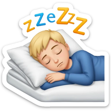 boy sleeping with ZZZ symbols above his head sticker