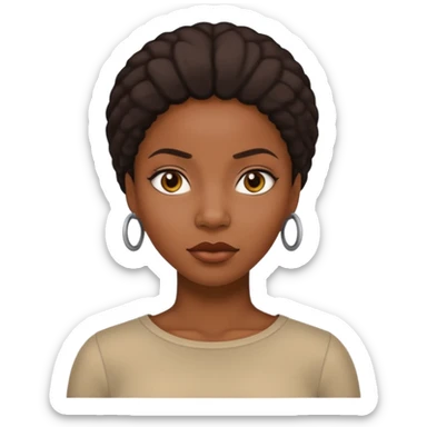 black african american woman, neutral expression sticker