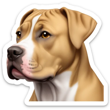 All Tan American Pitbull Mastiff Mixed with white on chest sticker