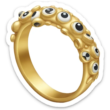 thin gold ring studded with eyeballs sticker