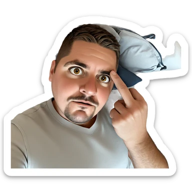 male portrait with facial hair sticker