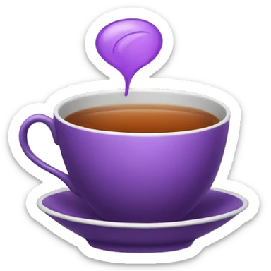 purple cup of tea sticker