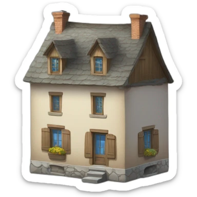 Une maison a l'envers sticker