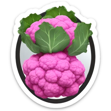 pink cauliflower looking in mirror sticker